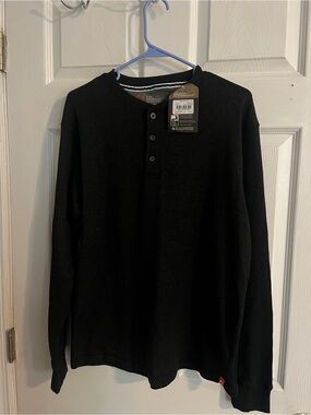 The American Outdoorsman Black Ribbed Henley Shirt